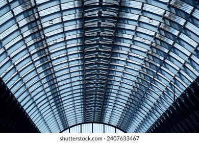 Abstract pattern in train station ceiling