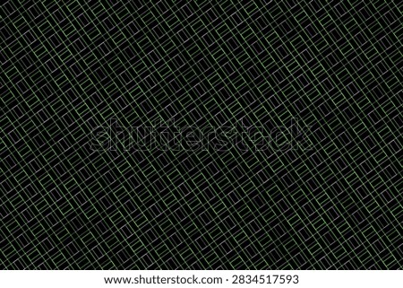 Abstract pattern of white geometric lines and shapes on black background