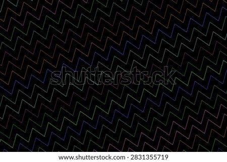 Abstract pattern of white zigzag lines on a black background, modern design