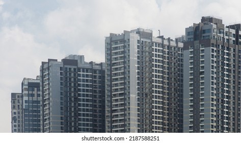 Abstract Pattern Of Window On Hight Building In Business City Center. Abstract Background. Apartment Building Windows Pattern In Ho Chi Minh City.