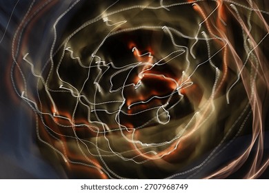 Abstract patterns created during long camera exposures of artificial light sources at night