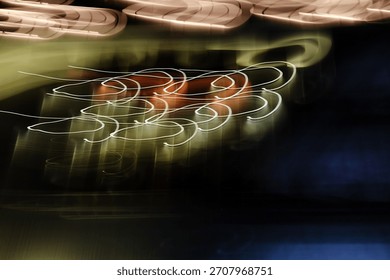 Abstract patterns created during long camera exposures of artificial light sources at night