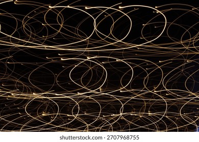 Abstract patterns created during long camera exposures of artificial light sources at night