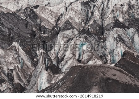 Abstract patterns of Solheimajokull glacier ice - Skogar, Iceland