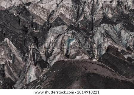 Abstract patterns of Solheimajokull glacier ice - Skogar, Iceland