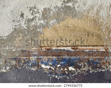 Abstract peeling paint wall texture with distressed colorful layers