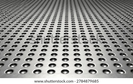 Abstract Perforated Metal Surface Pattern with Industrial Steel Texture Background