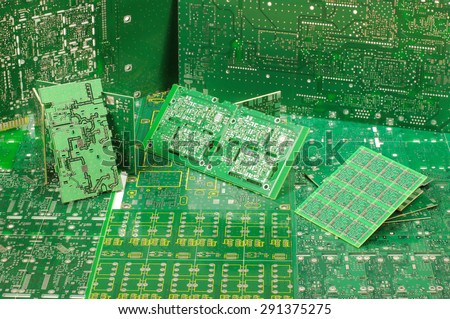 Abstract photography of different various PCBs