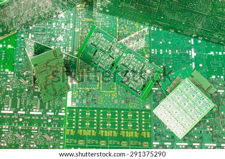 Abstract photography of different various PCBs