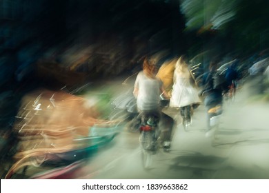 Abstract Photography, Riding A Bike Somewhere In Amsterdam