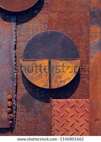 abstract pie chart design in rusty meatls Stock photo © 
