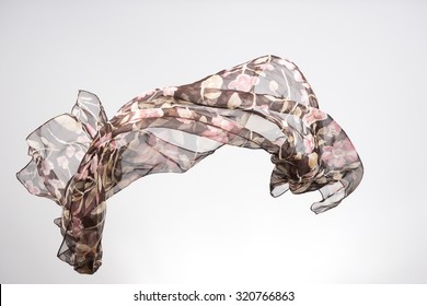 abstract pieces of fabric flying, studio shot , scarf motion