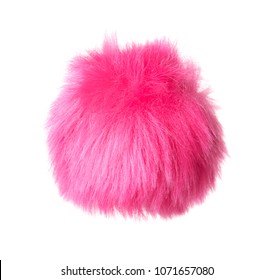 Abstract Pink fur ball isolated on white background
