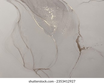 Abstract pink marble art with gold — pink transparent background. Beautiful smudges and stains made with alcohol ink and golden paint. Pale pink fluid art texture resembles watercolor or aquarelle.
