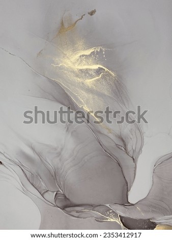 Abstract pink marble art with gold — pink transparent background. Beautiful smudges and stains made with alcohol ink and golden paint. Pale pink fluid art texture resembles watercolor or aquarelle.