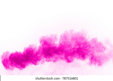 abstract pink powder splatted background,Freeze motion of color powder exploding/throwing color powder,color glitter texture on black background.