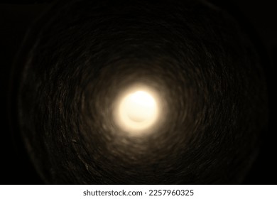 abstract pipe inside light tunnel pipeline background hole - Shutterstock ID 2257960325