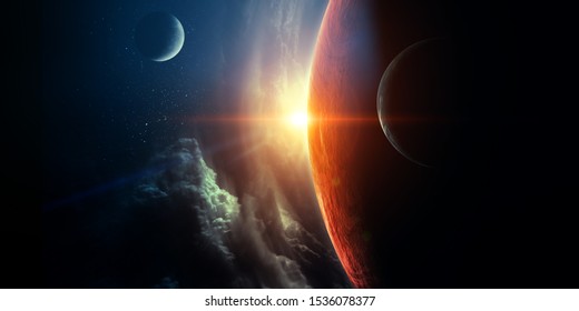 Abstract Planets And Space Background