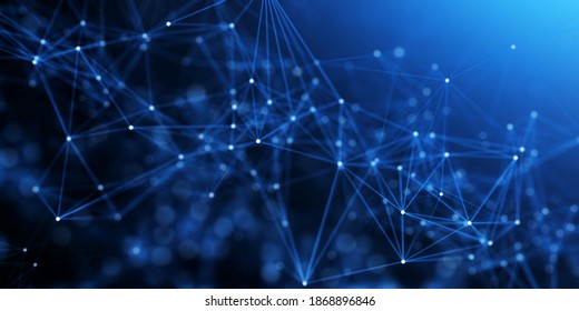 Abstract plexus blue geometry background. Digital technology network connection concept. 3D rendered illustration. - Shutterstock ID 1868896846