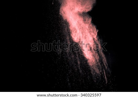abstract powder explosion on black background