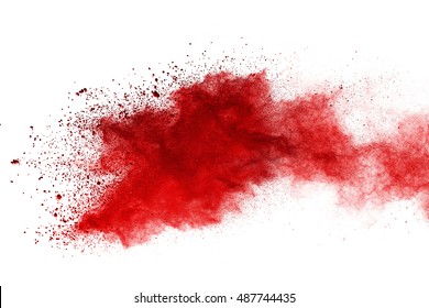 Red Powder Explosion On White Background Stock Photo (Edit Now) 627987950