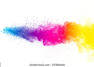 Abstract Powder Splatted Background,Freeze Motion Of Color Powder Exploding/throwing Color Powder, Multicolor Glitter Texture