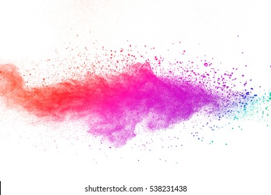 Launched Colorful Dust Isolated On White Stock Photo 538254991 ...