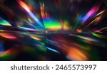 Abstract prism light reflection with rainbow flare background.Crystal sparkle burst.