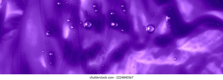 Abstract purple gel shampoo with bubbles texture background for banner.