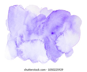 Abstract Purple Watercolor Splash Isolated On White Background