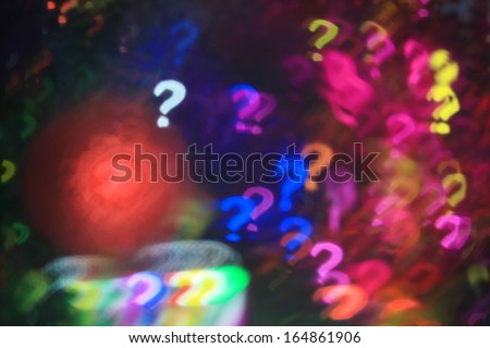 Abstract question mark bokeh background of Christmas light 
