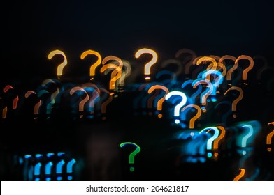 Abstract question mark shape bokeh background of Kuala Lumpur city
