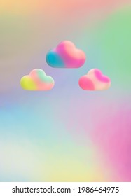 Abstract rainbow background. Neon sky and clouds vivid colors. Creative composition. - Shutterstock ID 1986464975