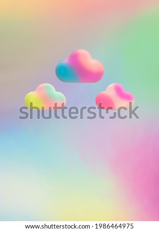 Abstract rainbow background. Neon sky and clouds vivid colors. Creative composition.