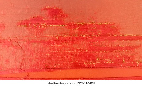 Abstract Red Fabric Ripped And Tear Is Texture Pattern With Surface Background