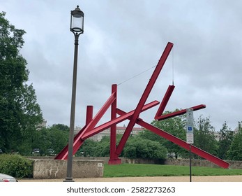 Abstract red structure at the park