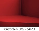 Abstract red studio background for product presentation.  Background for display product.