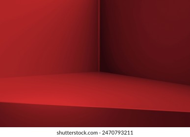 Abstract red studio background for product presentation.  Background for display product.