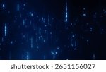 abstract representation of blue digital binary code raining down against a dark background. This design symbolizes technology, data flow, and futuristic concepts suitable for various digital projects.