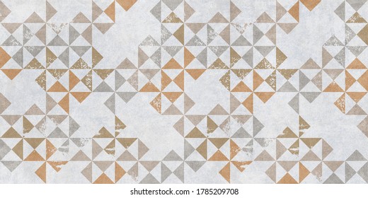 Abstract Retro Style Ceramic Tiles Design. Vintage Grey Texture, Design For Home Interior-Exterior Decoration, Cover Book Or Brochure, Poster, Wallpaper.