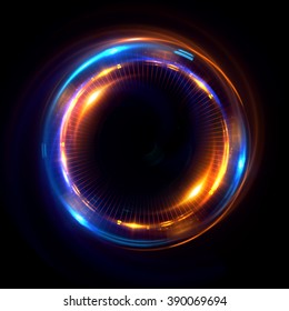 Abstract ring background with luminous swirling backdrop.  Glowing spiral. The energy flow tunnel. 
shine round frame with light circles  light effect. glowing cover. Space for your message. - Shutterstock ID 390069694