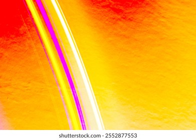 Abstract rings of alien planet against yellow and red terrain