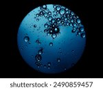 abstract science background, blue cells under microscope