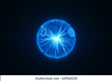 Abstract science background and object, electric lighting sphere ball.