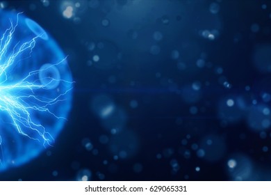 Abstract science background and object, electric lighting sphere ball.