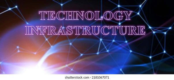 Abstract science and technology background text technology infrastructure