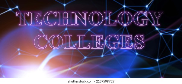 Abstract science and technology background text technology colleges
