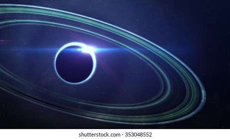 Abstract scientific background - full eclipse, black hole. Elements of this image furnished by NASA