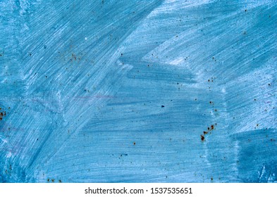 Abstract scratched grunge blue background metal wall