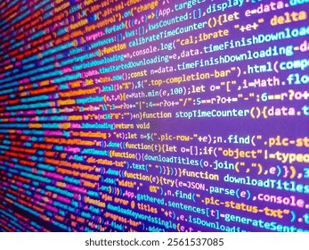 Abstract screen of web developer. Software developer coding screen. Binary code superimposed on a circuit board. Provided full access to the server. Blockchain concept. Blue binary code. - Powered by Shutterstock - Get 15% off with code: PIKWIZARD15